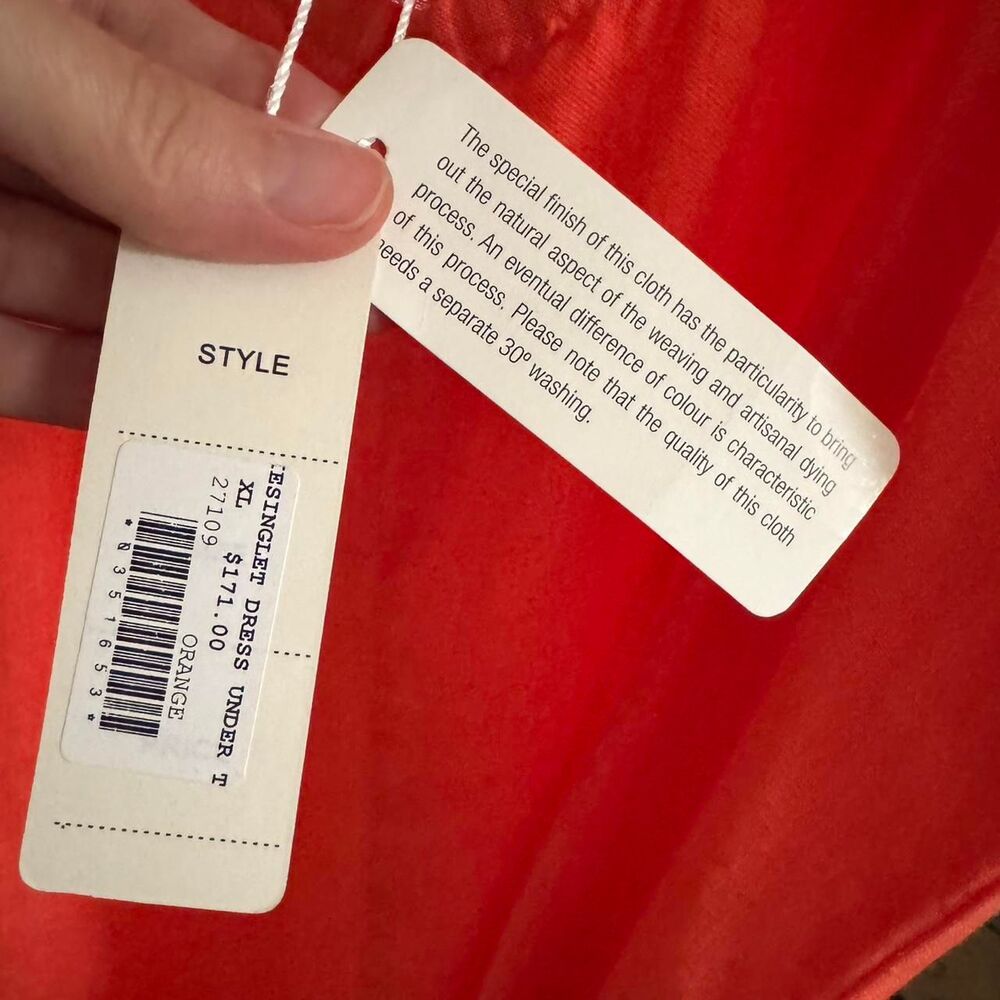 Ridley Orange Linen Sleeveless Maxi Dress XL - Picture 4 of 7